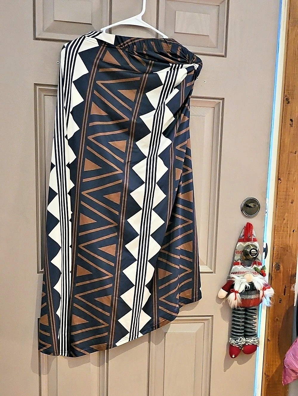 Geometric Blue & White Maxi